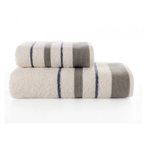 Komplet 2-Ręczników Frotte Kremowy 50x90+70x140