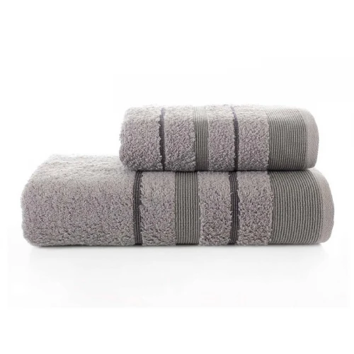 Komplet 2-Ręczników Frotte Szary 50x90+70x140