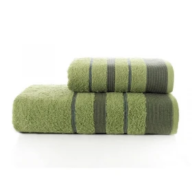 Komplet 2-Ręczników Frotte Zielony 50x90+70x140