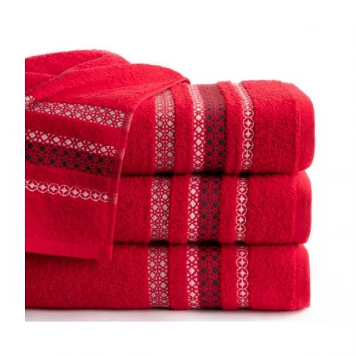 Komplet 3- Ręczników 50x90 cm. 480gsm Bawełna 100 % Czerwony CLO-02