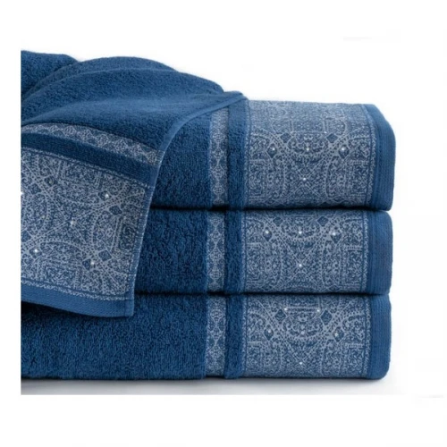 Komplet 3- Ręczników 50x90 cm. 500gsm Bawełna 100 % Ciemno Niebieski SOF-05
