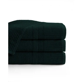 Komplet 3- Ręczników 70x140 cm. 550gsm Bawełna 100 % Ciemny Zielony IVO-02