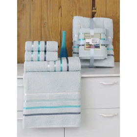 Komplet 4-Ręczników Frotte Mięta 2x50x80+2x70x140
