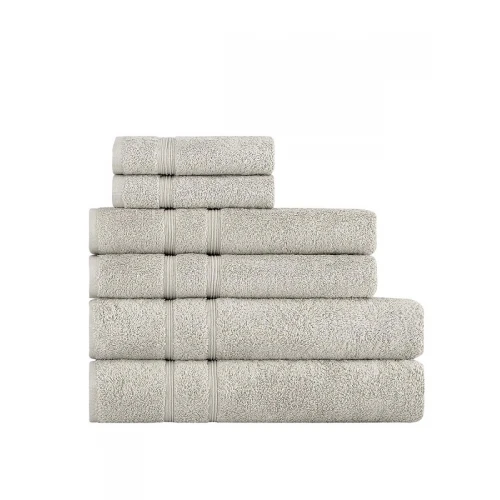 Komplet 6-Ręczników Frotte Beżowy 2x30x50/2x50x90/2x70x140